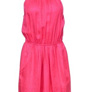 Rebecca Taylor hot pink reptile print silk  Dress